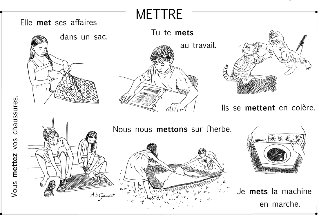 Le Verbe Mettre LE VERBE "METTRE" EN NOIR ET BLANC - LE FRANçAIS EN IMAGES